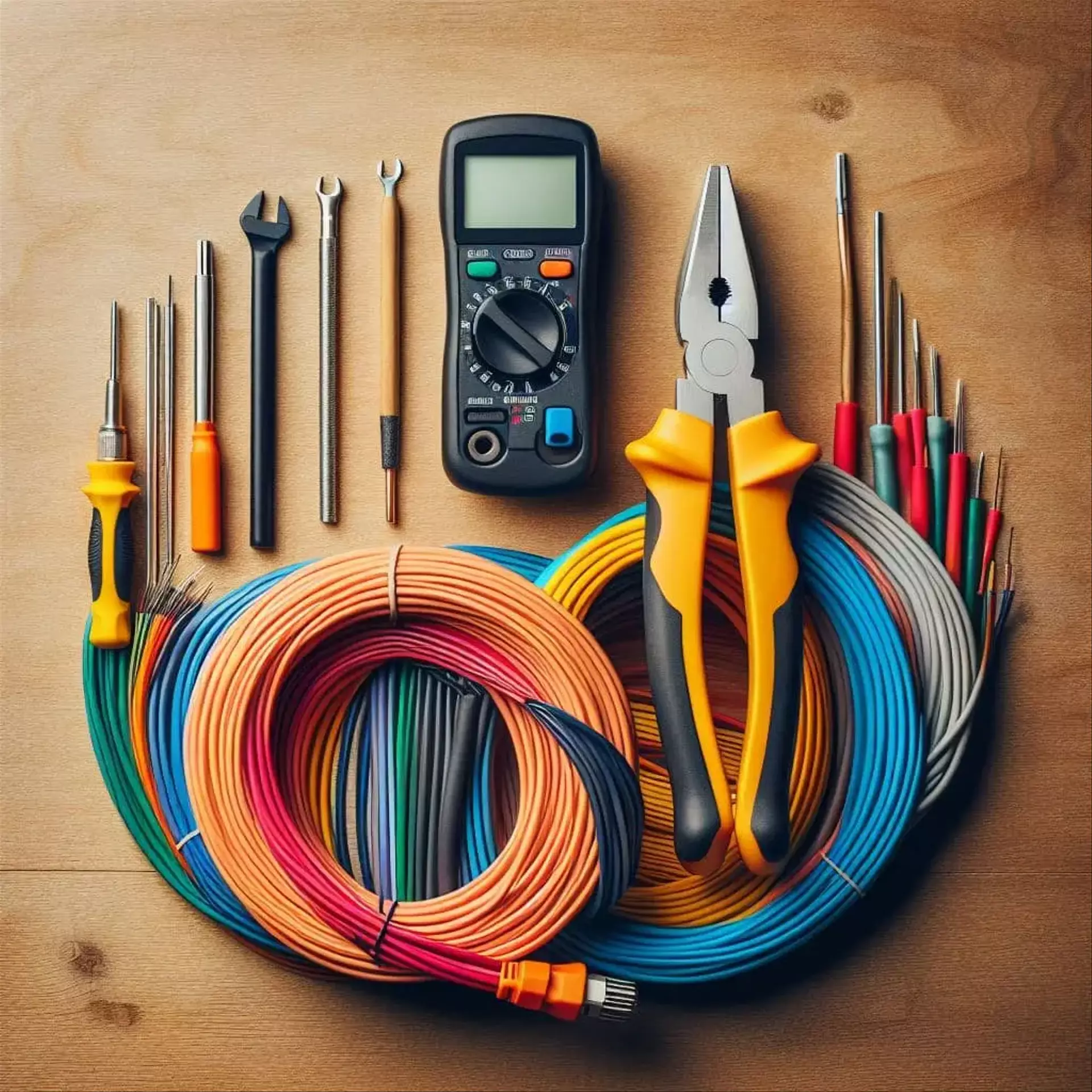 electrical tools on table