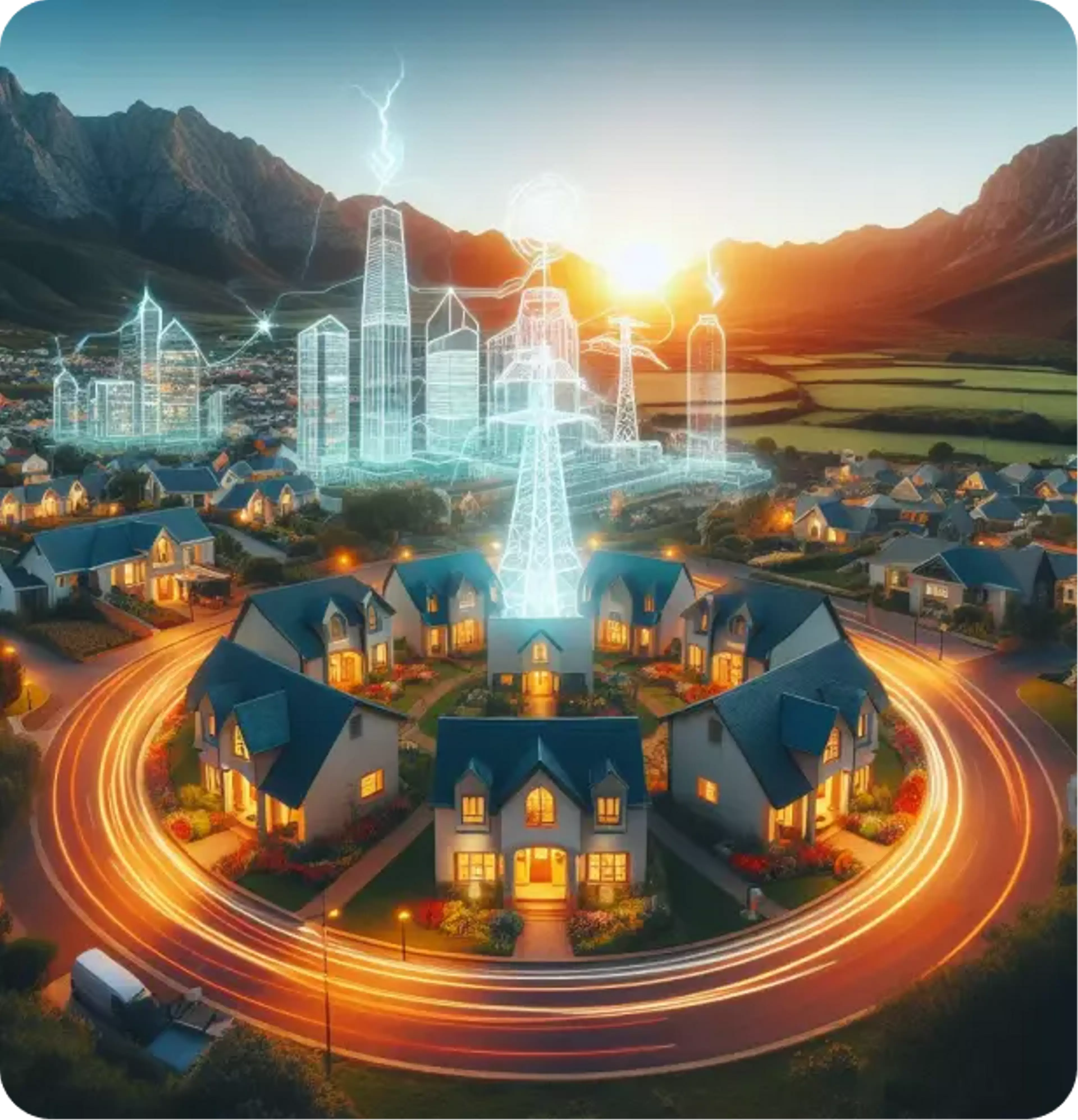 electrical image of town and electrical elements